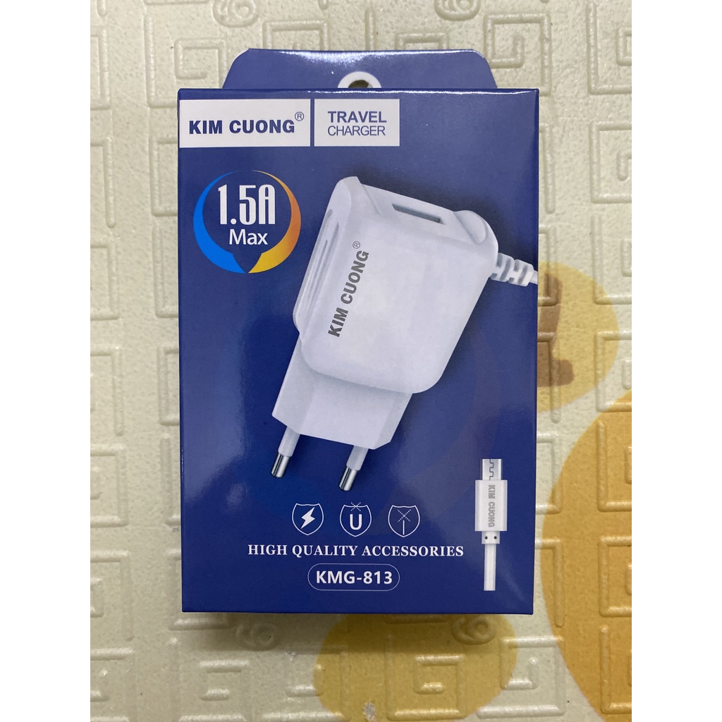 Bộ Sạc Kim Cương Hàng Chính Hãng Chân/Cổng Micro USB thích hợp với các dòng Điện Thoại Samsung/Oppo/Vivo/Xiaomi/Max