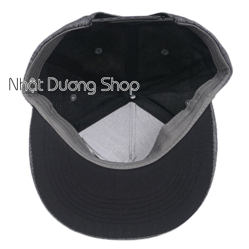 Nón Hiphop Snapback thêu hình Móc Nike thời trang - Xám