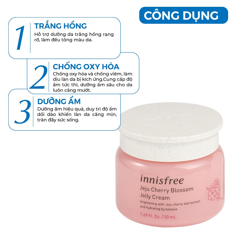 Kem dưỡng ẩm hoa anh đào innisfree Cherry Blossom Jelly Cream Hàn Quốc 50ml