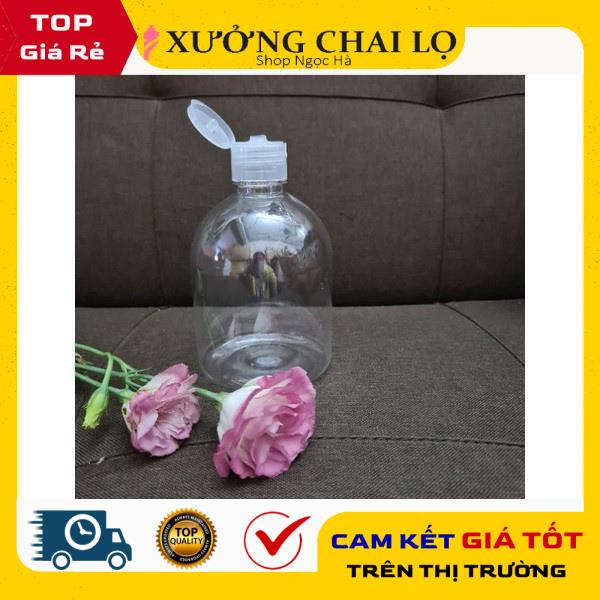 Chai Chiết Mĩ Phẩm ❤ GIÁ RẺ NHẤT ❤ Chai nhựa pet nắp bật 500ml chiết mỹ phẩm , phụ kiện du lịch