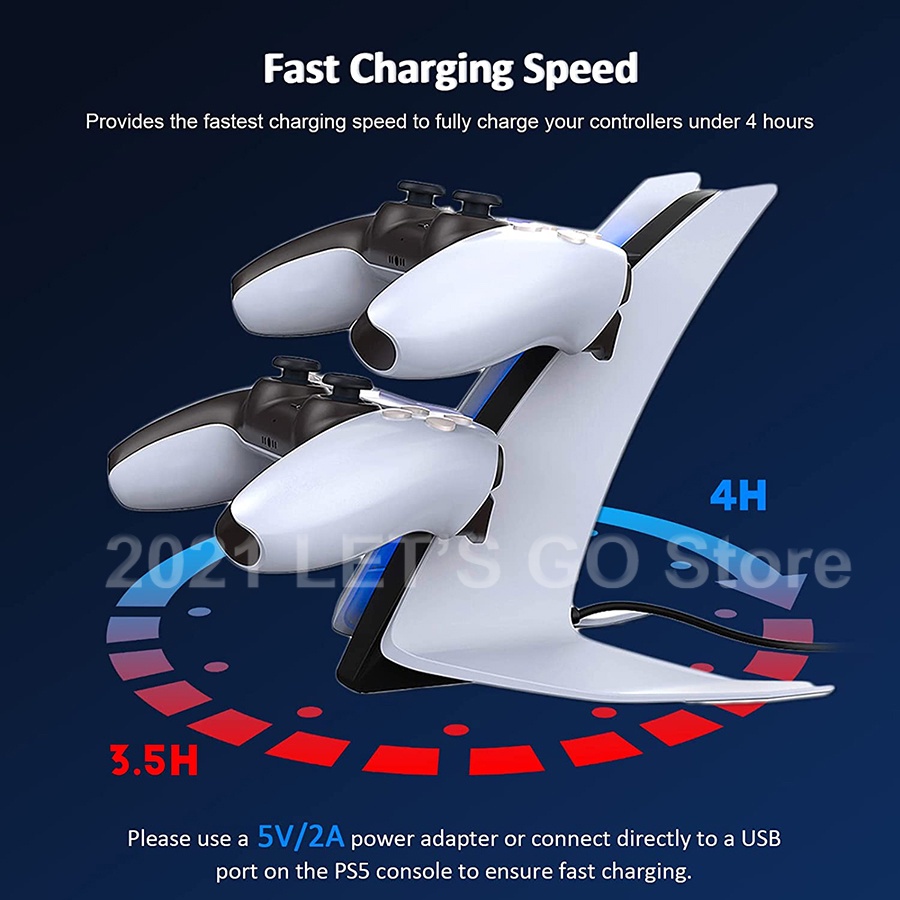 Bộ điều khiển không dây kép PS5 mới nhất sạc Dock Station Fast Charger cho Sony Playstation 5 PS 5 Dualsense Gamepad Phụ kiện