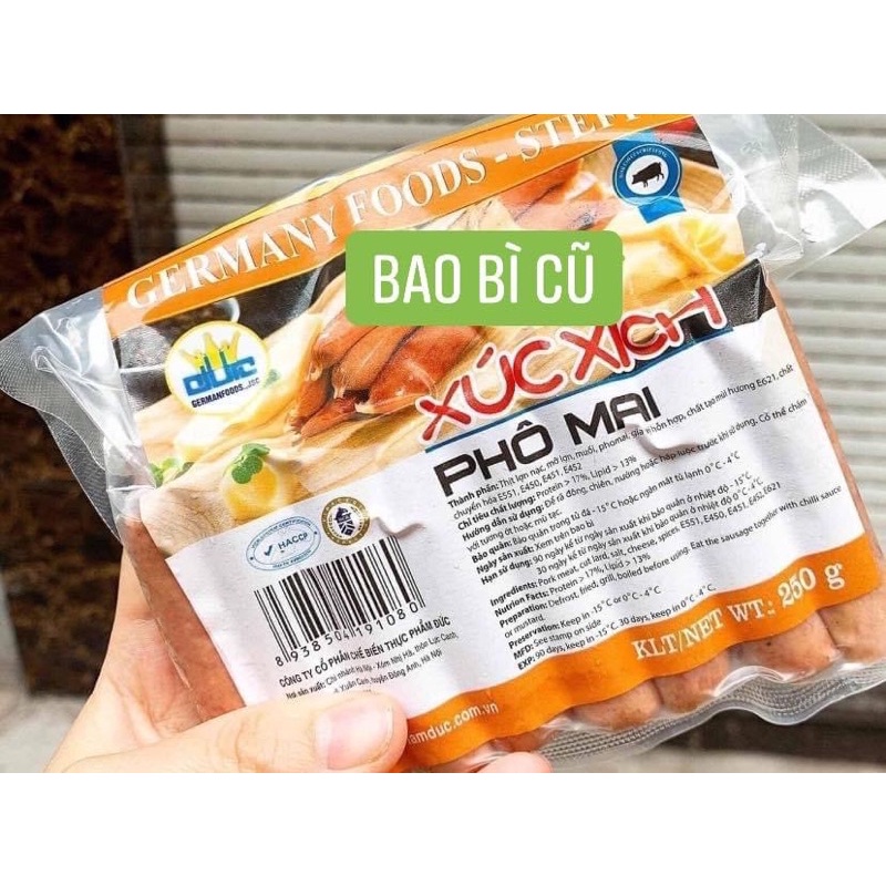 xúc xích phomai đức 250gr 16 cái