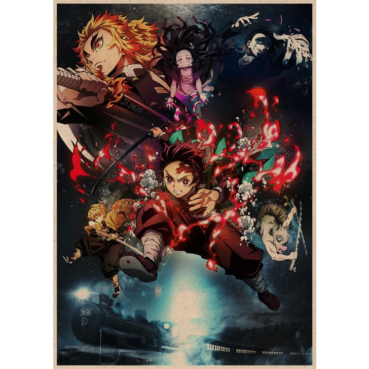 Poster Treo Tường Trang Trí In Hình Nhân Vật Anime Demon Slayer: Kimetsu No Yaiba Tanjirou Nezuko MS: 311