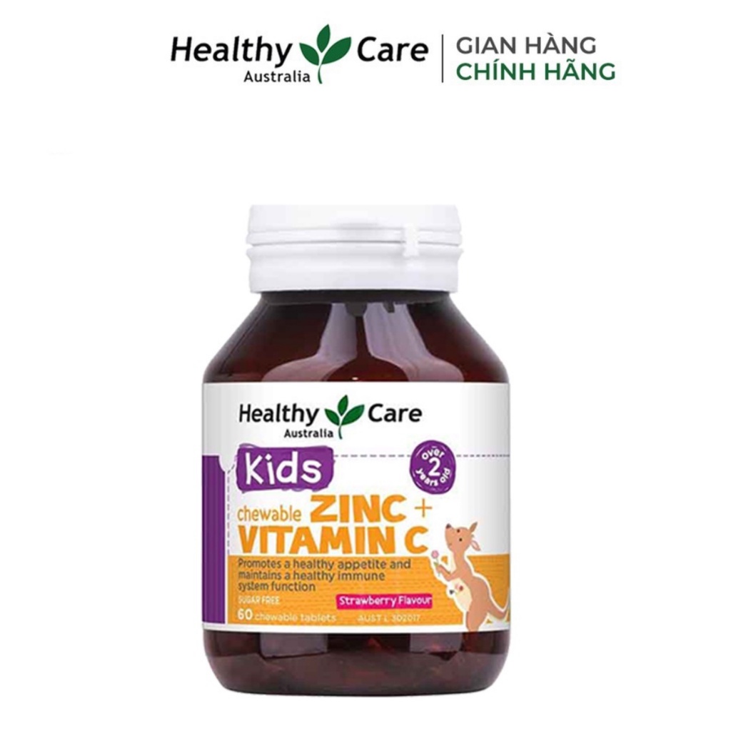 Viên C Nhai Vitamin C 500mg 500 viên, Viên Nhai Zinc Healthy Care Tăng Đề Kháng, Làm Sáng Da 500 viên