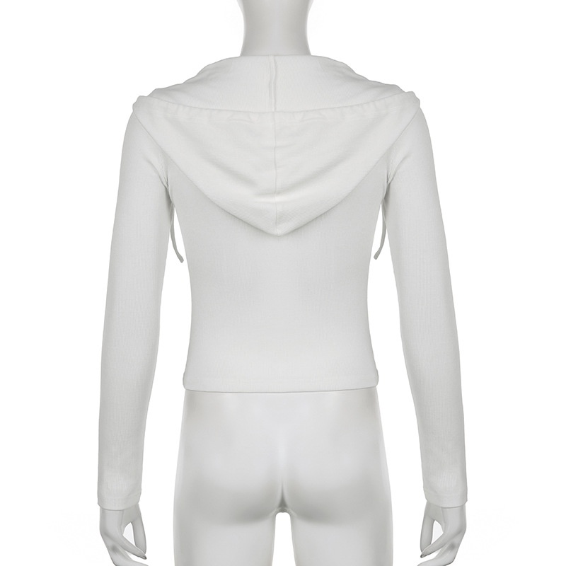 Áo Khoác Cardigan Có Nón Tay Dài Màu Trơn Thời Trang   Quyến Rũ Cho Nữ