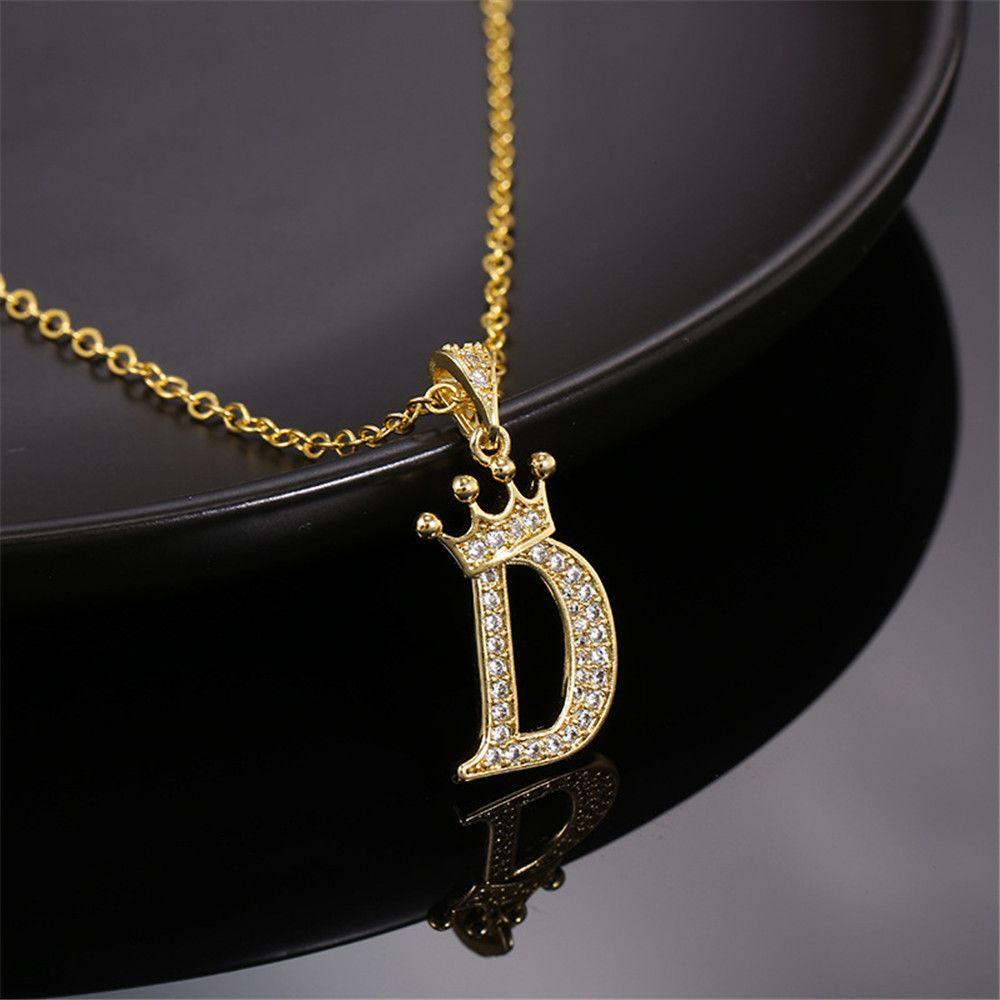 Vòng cổ Mạ Vàng 18K Mặt Hình Vương Miện Thời Trang|Bảng Chữ Cái Mạ 26 Chữ Cái