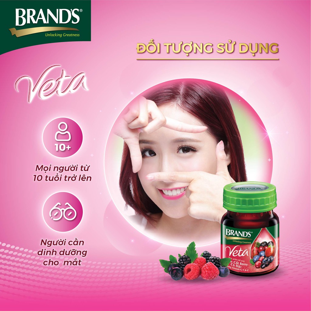 Combo 2 Hộp 6 Chai Nước Cốt Berry Cô Đặc BRAND'S Veta (6 Chai/Hộp - 42ml/Chai)