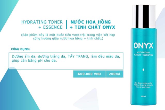 Toner+Essence ONYX(nước hoa hồng +tinh chất Onyx)