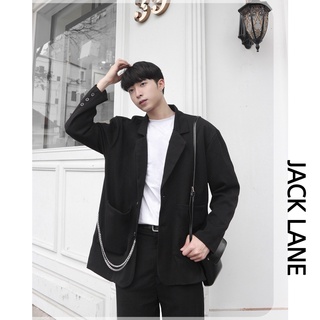 Áo Blazer trơn dài tay Chain, Áo khoác blazer dài tay Unisex JACK LANE phong cách Hàn Quốc