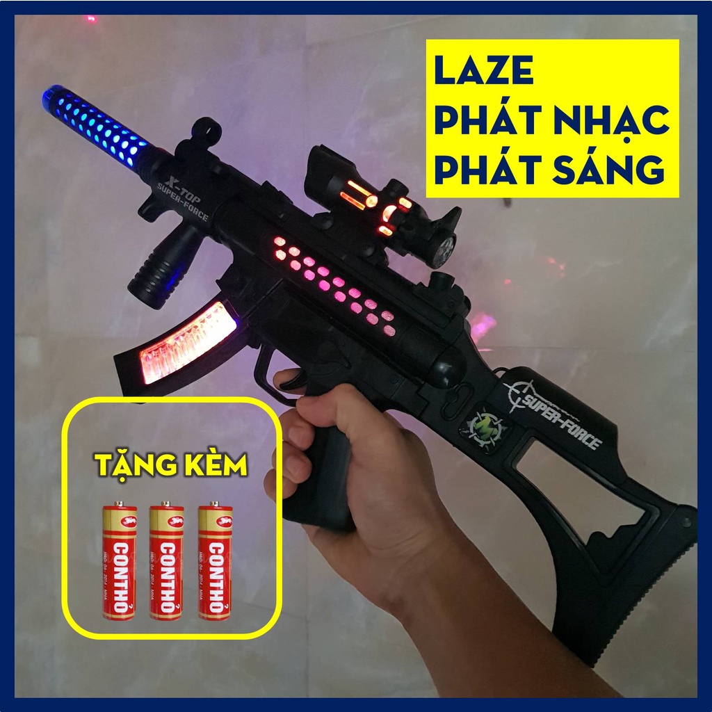 Đồ Chơi Trẻ Em Súng Pin Phát Nhạc Phát Sáng Laze Hồng Ngoại (Tặng Kèm Pin) - Shop Ngọc Ánh
