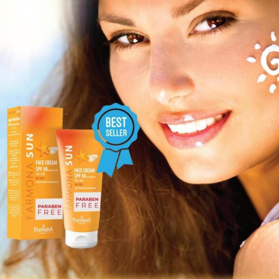 [2Trong1] Kem Chống Nắng Và Nâng Tông Farmona Sun Face Cream Oil Free Spf 50  Đặc Biệt Phù Hợp Cho Da Dầu Mụn 50ml