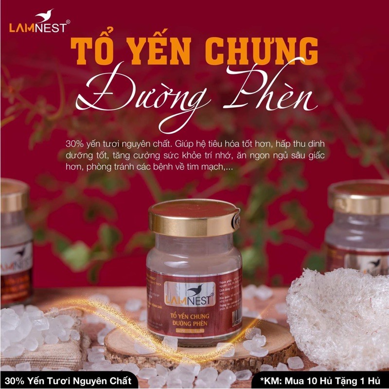 YẾN TƯƠI CHƯNG SẴN DẠNG SỢI 30% - yến chưng đường phèn