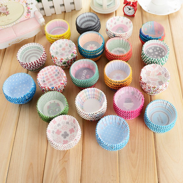 Khuôn Giấy Mềm Cupcake Chống Dính Họa Tiết Dễ Thương