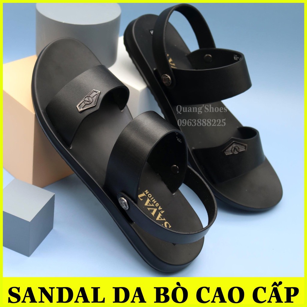 Dép nam sandal chất liệu da bò cao cấp đế cao su khâu chỉ dù chắc chắn phong cách trẻ trung năng động DE0133