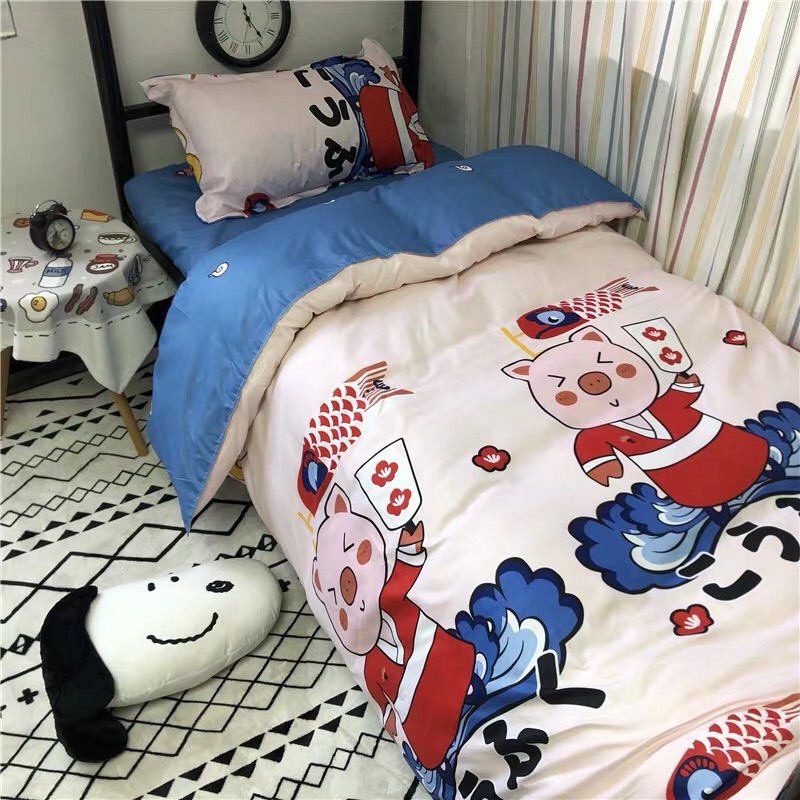 Bộ Chăn Ga Cotton POLY HEO THẦN TÀIchăn, ga, cotton, ga nệm, chăn ga, cotton poly, chăn nệm, chăn ga gối, bedding️