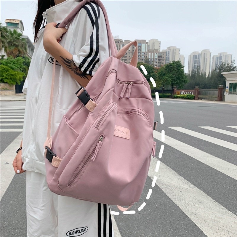 Balo đi học thời trang nam, nữ (Unisex) chống nước có ngăn đựng laptop ( balo khóa dọc)