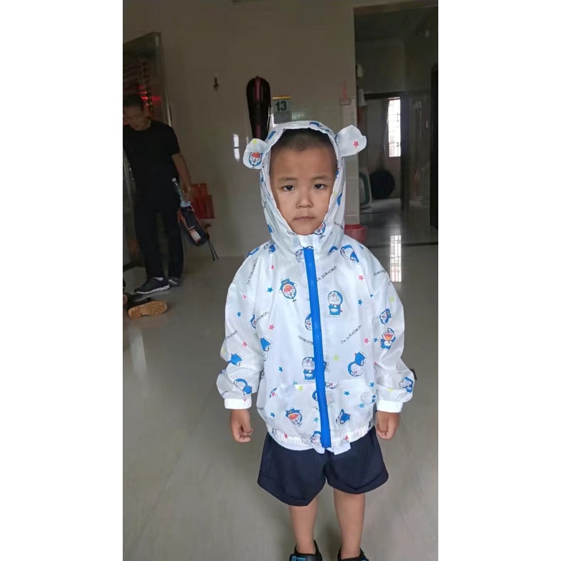 Áo khoác gió lưới chống nắng hoạ tiết Doraemon/Phi hành gia cho bé gái & bé trai  N01226