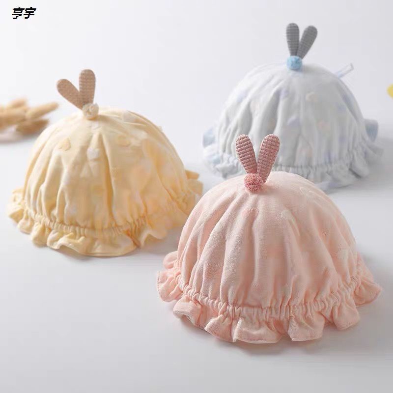 Mũ Cotton Thuần Khiết Siêu Dễ Thương Phong Cách Mới Cho Bé Gái Sơ Sinh
