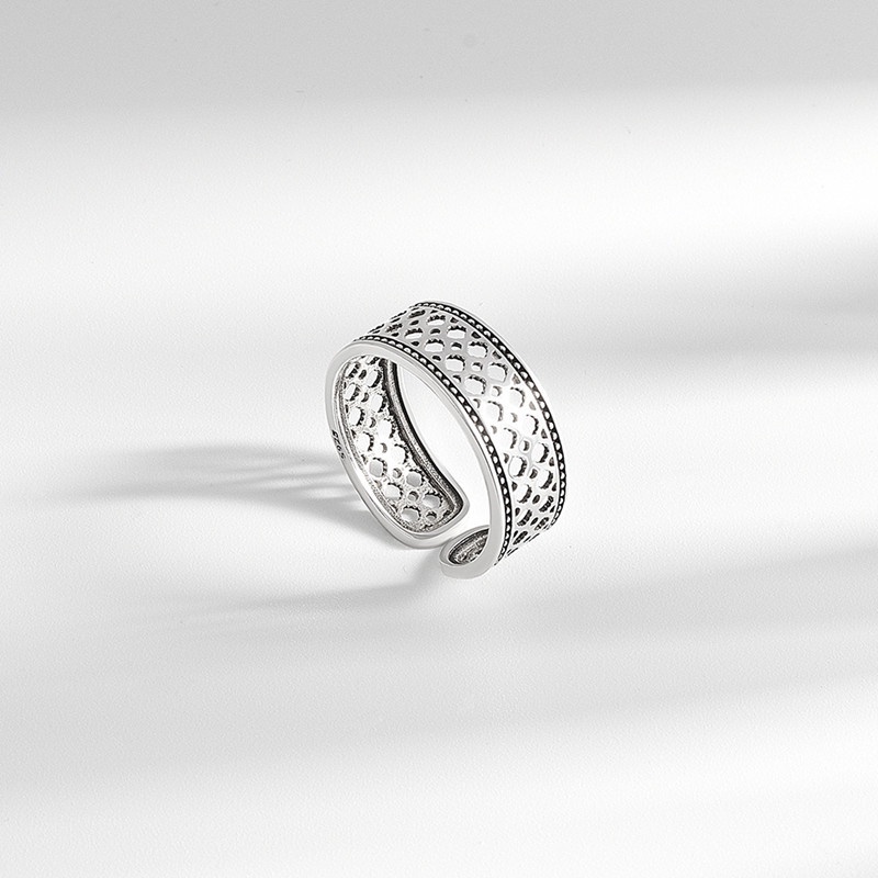 Nhẫn Hở Mạ Bạc Phong Cách Cổ Điển Thời Trang Sáng Tạo Có Thể Điều Chỉnh