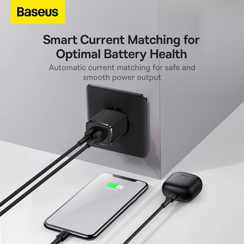 Củ sạc 5V-2A 10W Baseus 2 cổng sạc usb sạc nhanh Xs Xr Xsmax 8plus 7plus 6plus