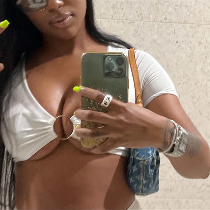 DUNEA Set Áo Thun Ngắn Tay Cổ Chữ V + Quần Dài Lưng Cao Thời Trang Nữ