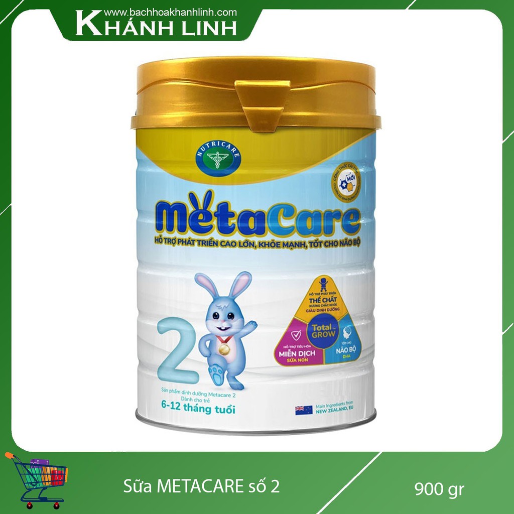 [MUA 4 LON CÓ QUÀ] Sữa Bột METACARE Số 2 cho bé 6-12 tháng Lon 900Gr