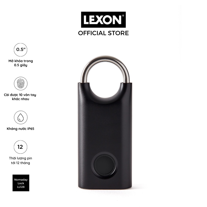 Ổ khóa vân tay LEXON thông minh sinh trắc học - NOMADAY LOCK - Bảo hành chính hãng