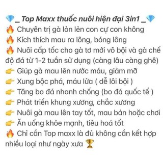 Topmaxx ( combo 3 lọ × 10ml ) - dinh dưỡng cho gà đá
