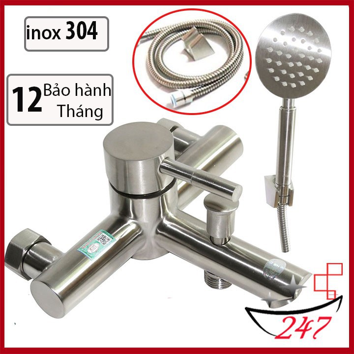 Bộ sen tắm nóng lạnh ♥️ Free ship ♥️  Bộ vòi sen nóng lạnh Inox 304 cao cấp đầy đủ phụ kiện- Bảo hành 12 tháng