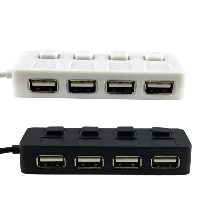 Bộ Chia 4 Cổng USB 2.0 Kèm Công Tắc Đèn LED