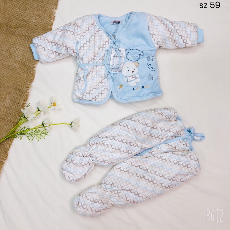 Bộ trần bông dày ấm cho bé sz 59(3-6M) from to