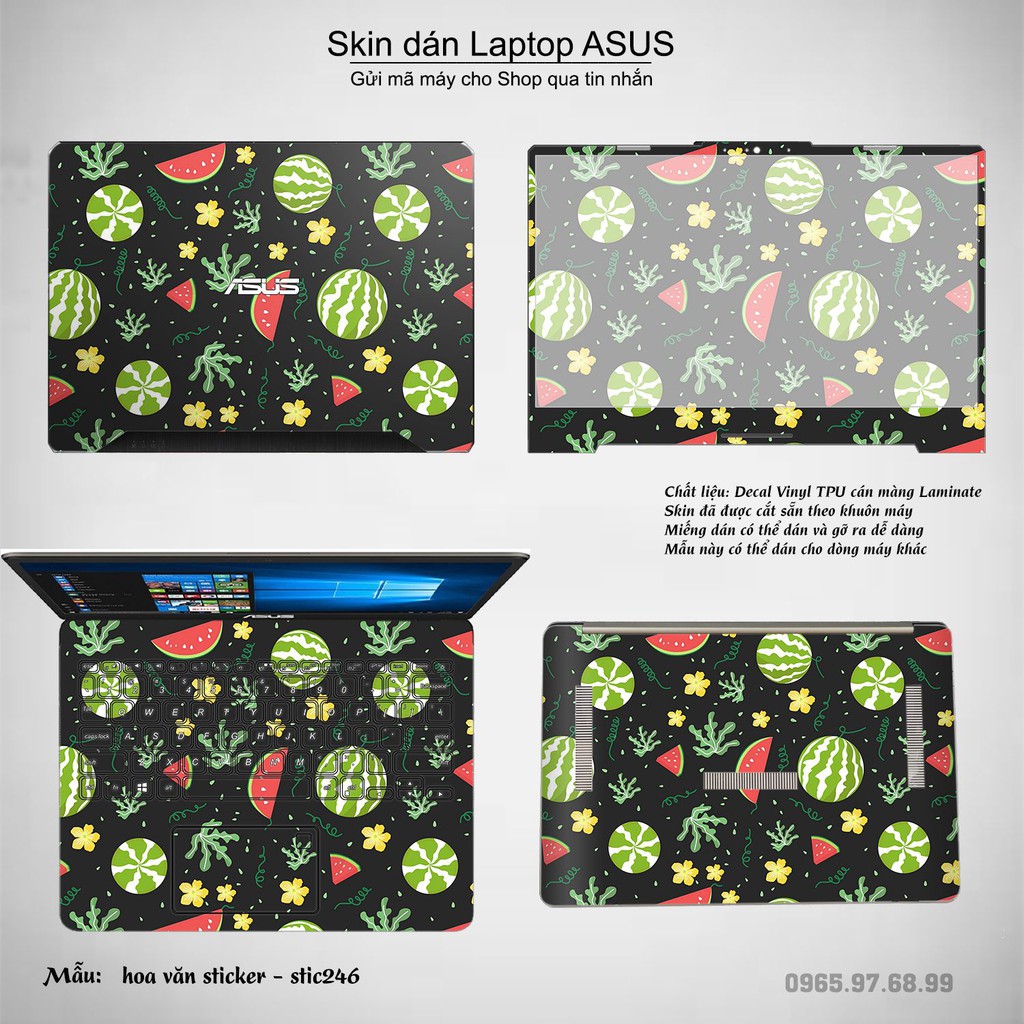 Skin dán Laptop Asus in hình Hoa văn sticker nhiều mẫu 40 (inbox mã máy cho Shop)