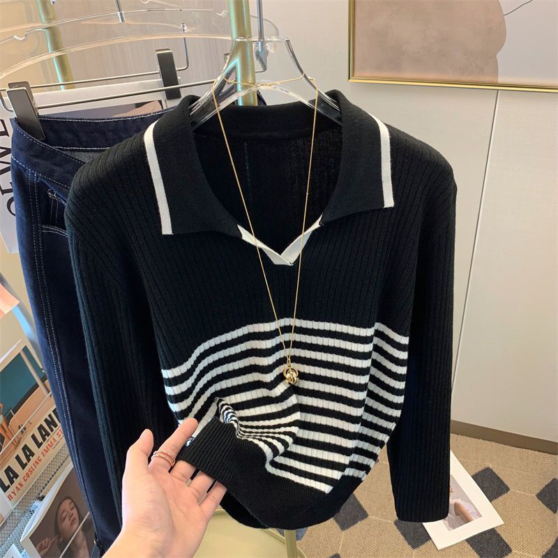 Áo Sweater Kẻ Sọc Màu Sắc Tương Phản Thời Trang Cho Nữ  tao bao