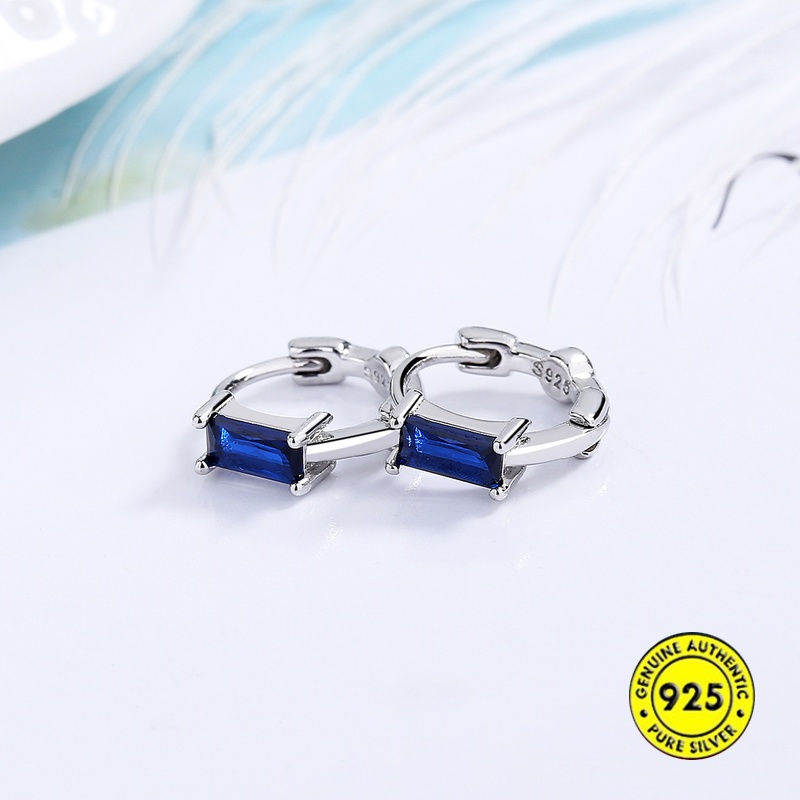 Bông Tai Bạc 925 Đính Đá Zircon Nhiều Màu Sắc Xinh Xắn