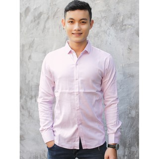 ÁO SƠ MI MÀU HỒNG PHẤN VẢI LỤA CAO CẤP
