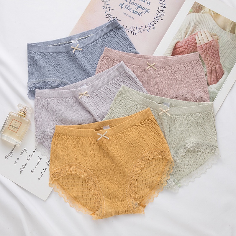 quần con nữ vải mềm viền ren ôm bụng nâng mông KIMCHIBIKINI quần trong thông hơi kháng khuẩn co giãn 4 chiều QL005