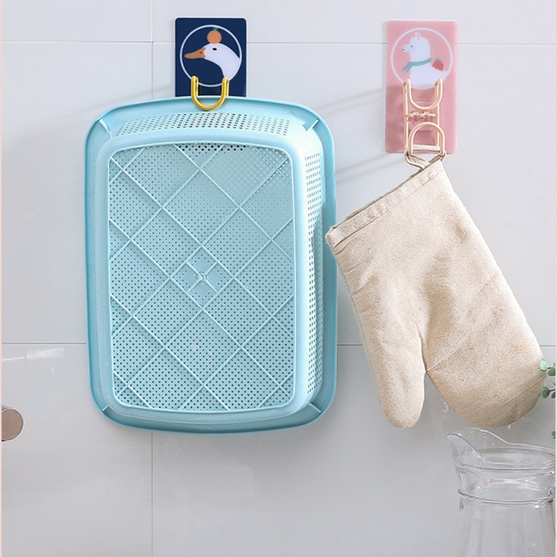 Móc Dán Tường Treo Thau Chậu, Khăn, Quần Áo/ Giá Gắn Tường Treo Đồ Nhà Bếp, Nhà Tắm (Mẫu Hoạt Hình)