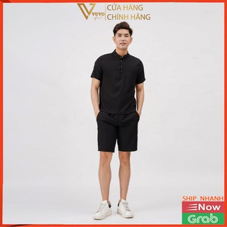 Bộ Đũi Nam Chất Lượng Cao Gồm Áo Tay Ngắn Và Quần Short Đồng Màu