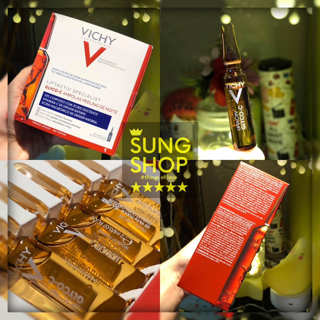 [CAO CẤP] Serum giảm thâm nám tàn nhan ban đêm Vichy Liftactiv Specialist Ampoule Glyco C ngăn lão hóa sáng da