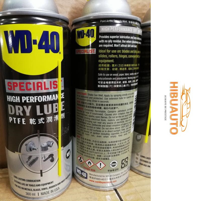 Chai xịt mỡ bò bôi trơn khô WD-40 Dry Lube 360ml