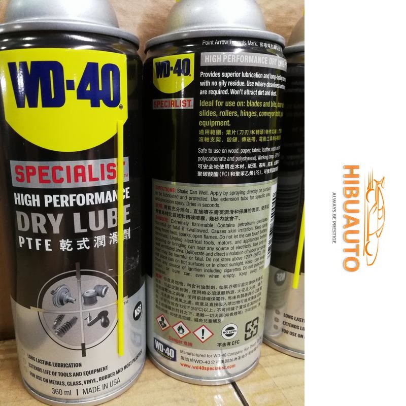 Chai xịt mỡ bò bôi trơn khô WD-40 Dry lube 360ml