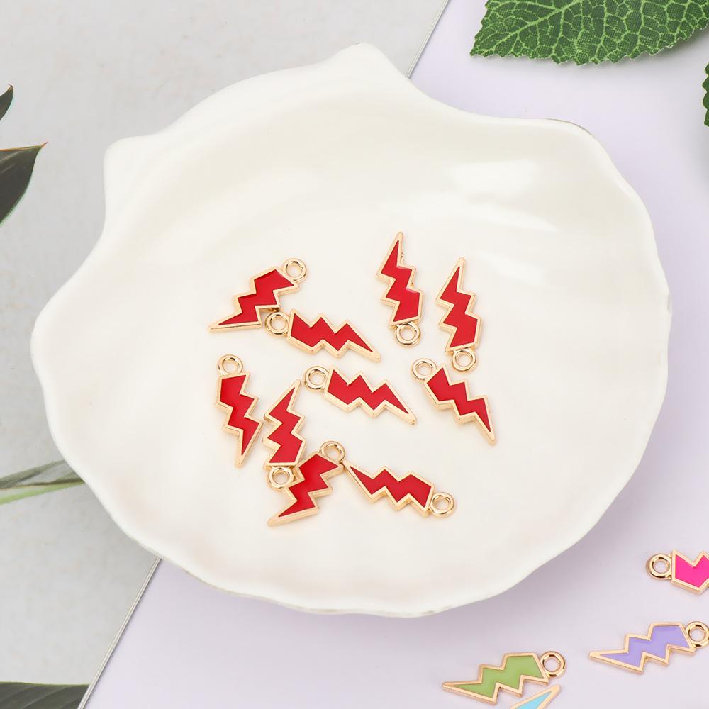 Set 10 Mặt Vòng cổ / Vòng Tay / Khuyên Tai Hình Tia Chớp Màu Kẹo Ngọt Charms