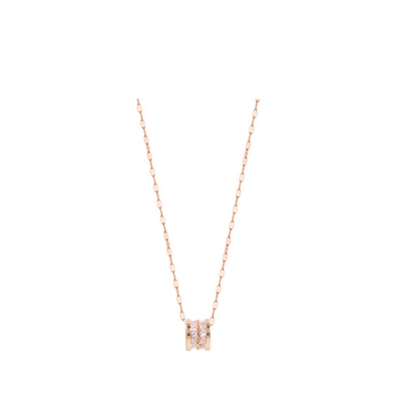 Dây chuyền làm từ thép titan mạ vàng hồng 18k phong cách Hàn Quốc dành cho nữ