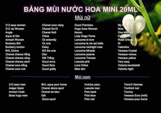Nước hoa mini chính hãng