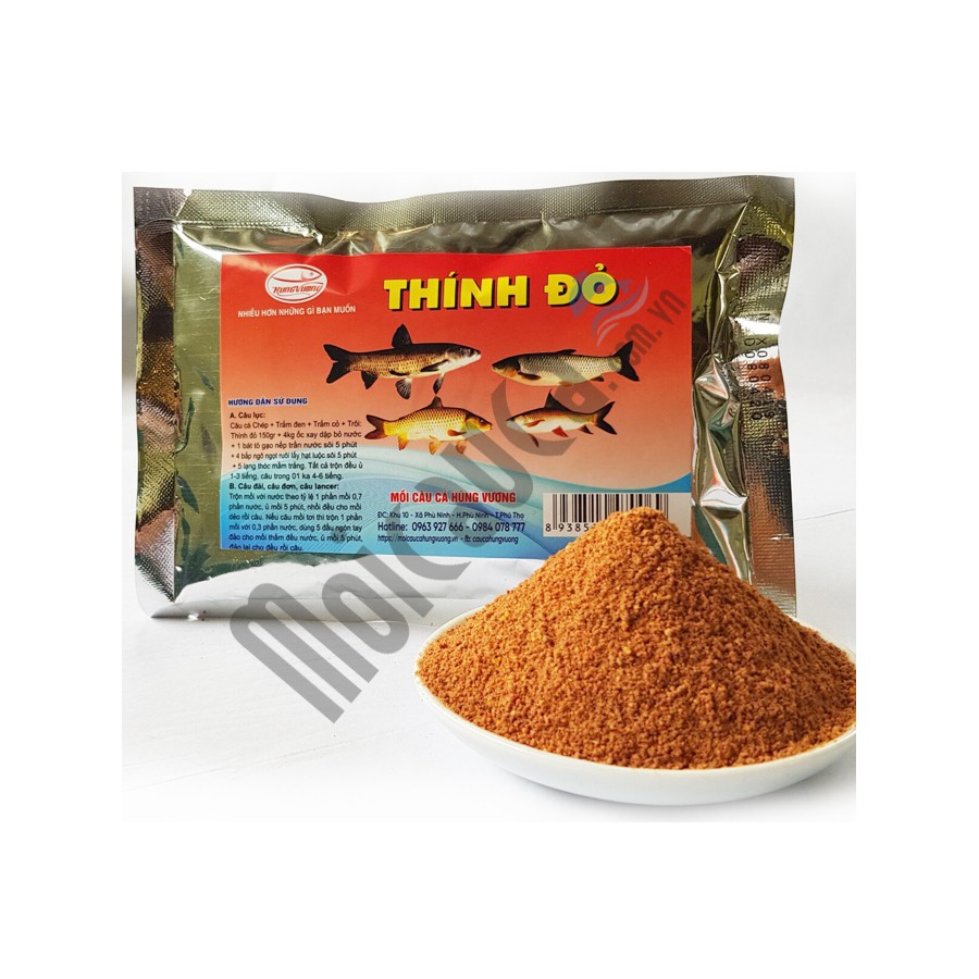 Thính đỏ 150gr dùng để dụ Câu cá Chép, câu cá trắm đen, câu cá trắm cỏ, câu cá trôi nhạy