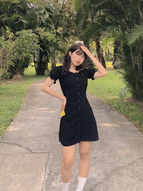 Đầm dự tiệc trễ vai đen XY | BigBuy360 - bigbuy360.vn