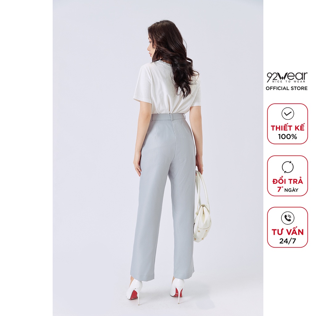 Quầu tây âu nữ 92WEAR thiết kế ống rộng công sở thanh lịch tôn dáng QBW1137