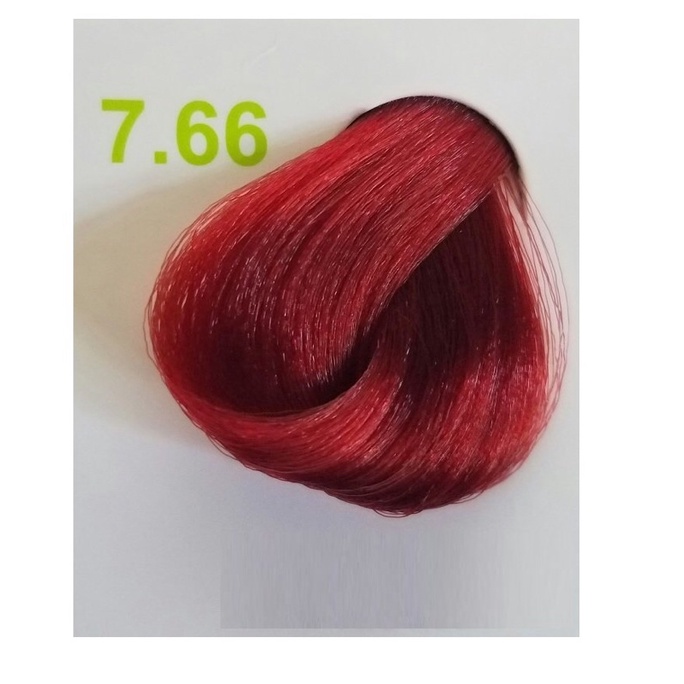 Thuốc Nhuộm Tóc Màu Nâu Đỏ Rượu vang Tại Nhà 7/66 Medium Intense Red Blonde Hair Color Cream