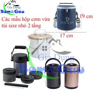 Túi Đựng Hộp Cơm Văn Phòng Hình Trụ Cỡ Lớn 3 Lớp Giữ Nhiệt, Chống Thấm Nước, Có Khóa Kéo, Có Quai Đeo Tiện Dụng