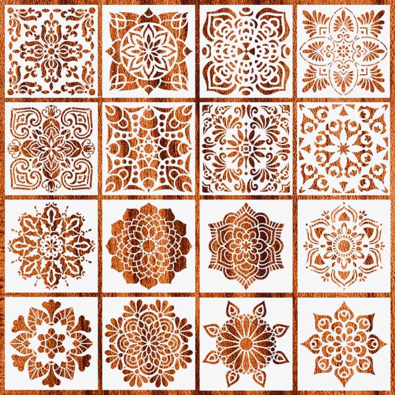 16 Khuôn Mẫu Họa Tiết Mandala Dùng Vẽ Trang Trí Sổ Tay DIY Thẻ